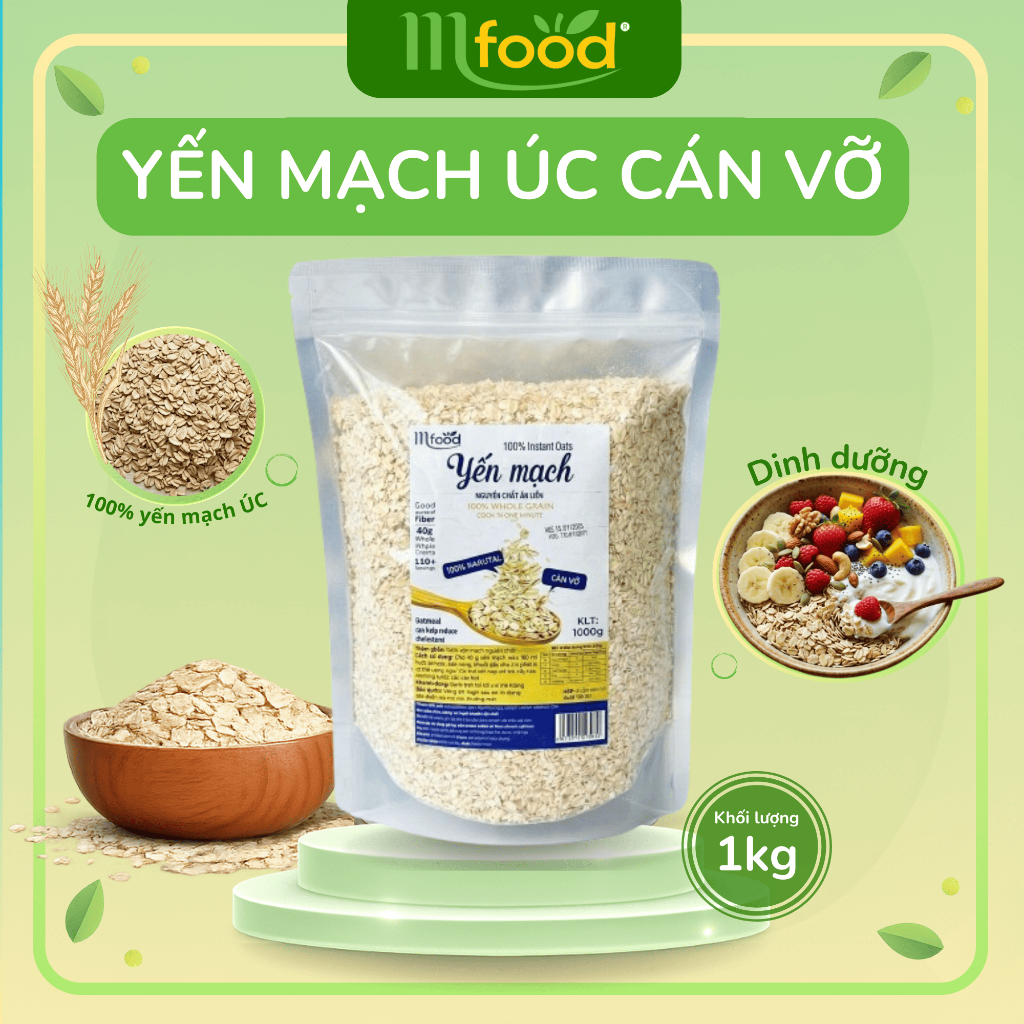 Yến Mạch Úc - Mfood Tiện Lợi Món Quà Sức Khỏe Túi 1kg