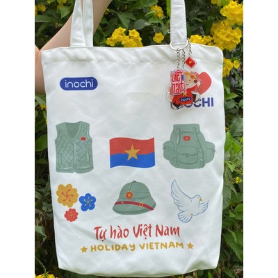 [QUÀ TẶNG KHÔNG BÁN] Túi Tote Canvas Inochi “Tự Hào Việt Nam” – Phong Cách Trẻ Trung, Đậm Chất Việt