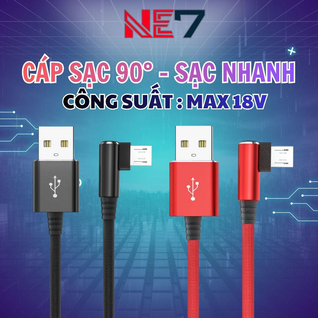 Cáp sạc nhanh Type C 90 độ, Cáp sạc dữ liệu Type C 90 độ, Thiết kế góc vuông cho máy chơi game cầm t