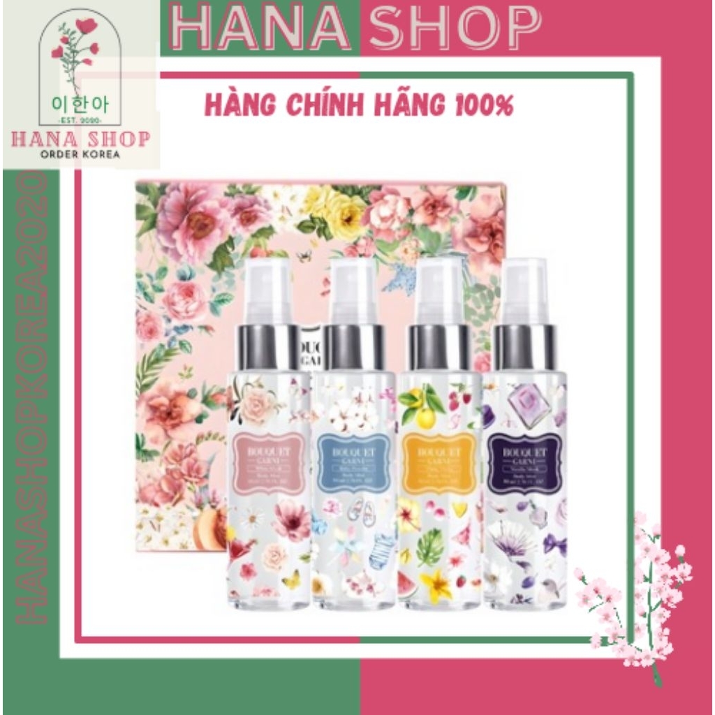 Set 4 Xịt thơm toàn thân Bouquet Garni Body Mist Gift Set