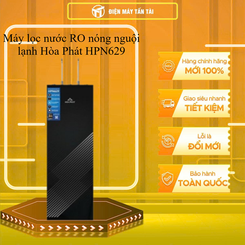 HPN629 - Máy lọc nước RO nóng nguội lạnh Hòa Phát 10 LÕI 2 VÒI  HPN629 - GIAO TOÀN QUỐC