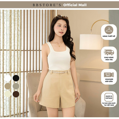 BBSTORE'S Áo Dạo Phố Thun Ngắn Cổ Vuông Dáng Ôm - AAF47H