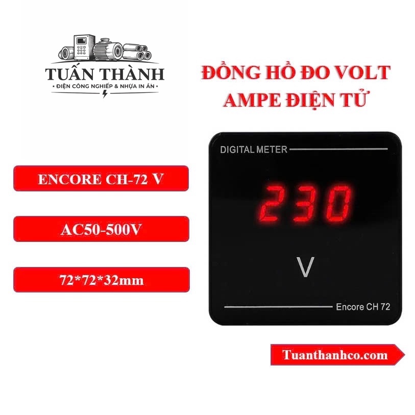Đồng Hồ Báo Volt Điện Tử Encore CH-72V AC50-500V CH72 Digital Meter