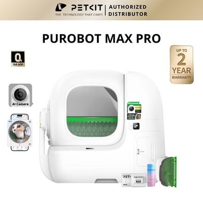 Nhà Vệ Sinh Tự Động Cho Mèo PETKIT Purobot Max Pro Máy Dọn Phân Mèo Có Camera AI, Tự Động Dọn Cát Mèo