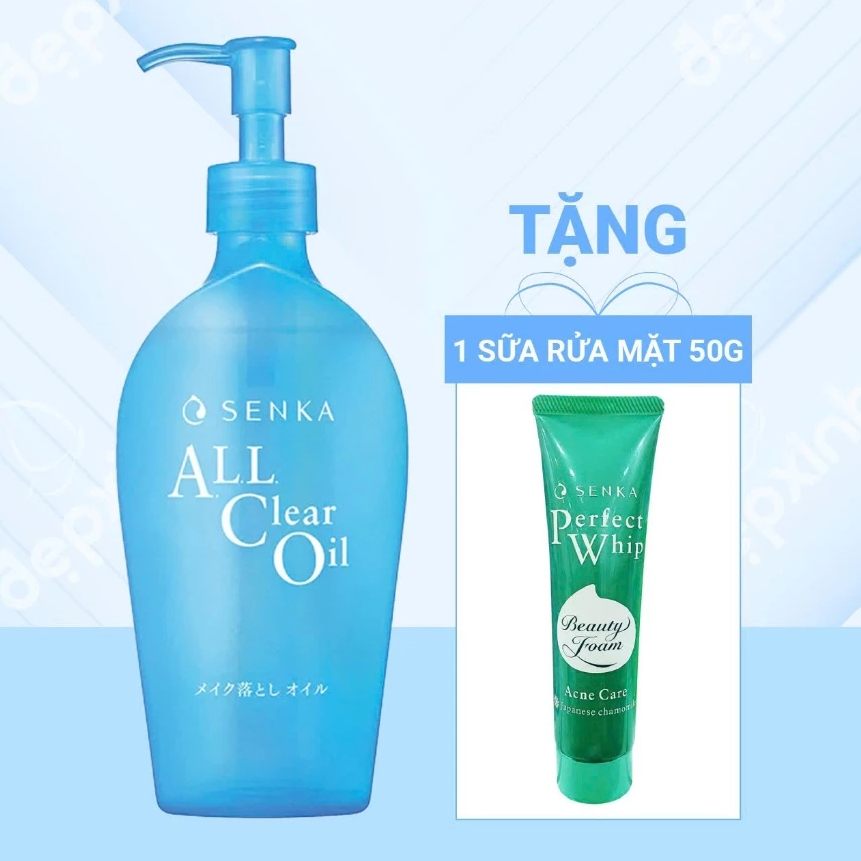 [TẶNG SRM 50G] Dầu tẩy trang sạch sâu Cám gạo và Tơ tằm Senka All Clear Oil 230ml