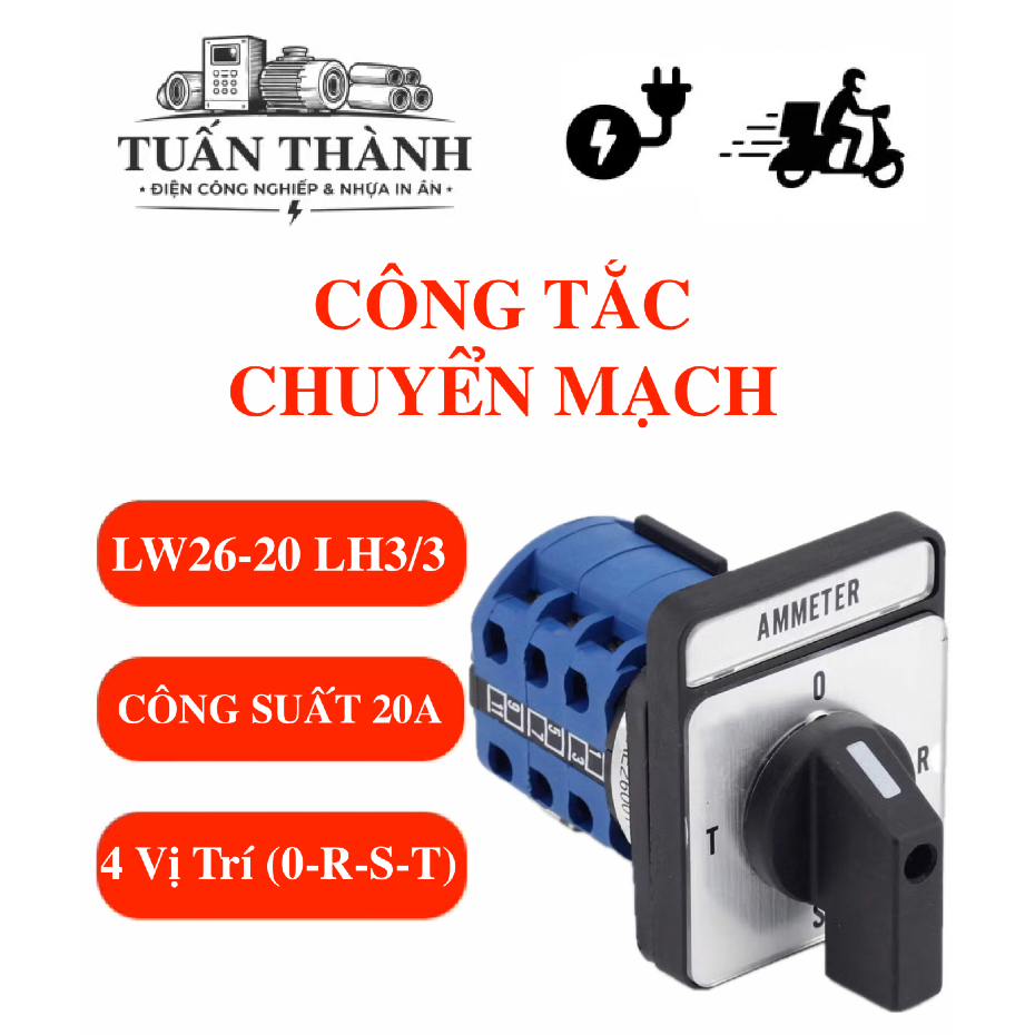 Công Tắc Chuyển Mạch LW26-20 LH3/3 3 Vị Trí Dòng Điện
