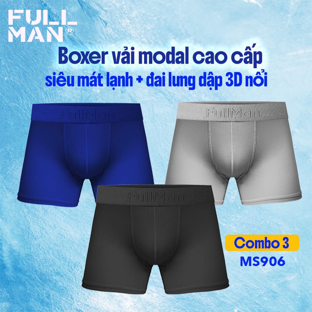 Boxer Modal Đai Lưng Dập Chữ 3D Nổi Bền Bỉ