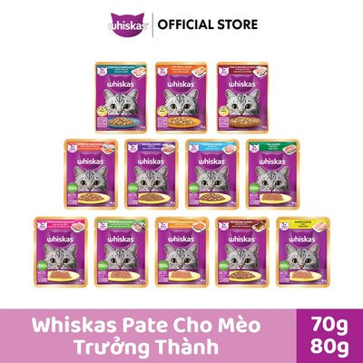 Thức Ăn Dạng Sốt Cho Mèo Trưởng Thành WHISKAS - 70g, 80g