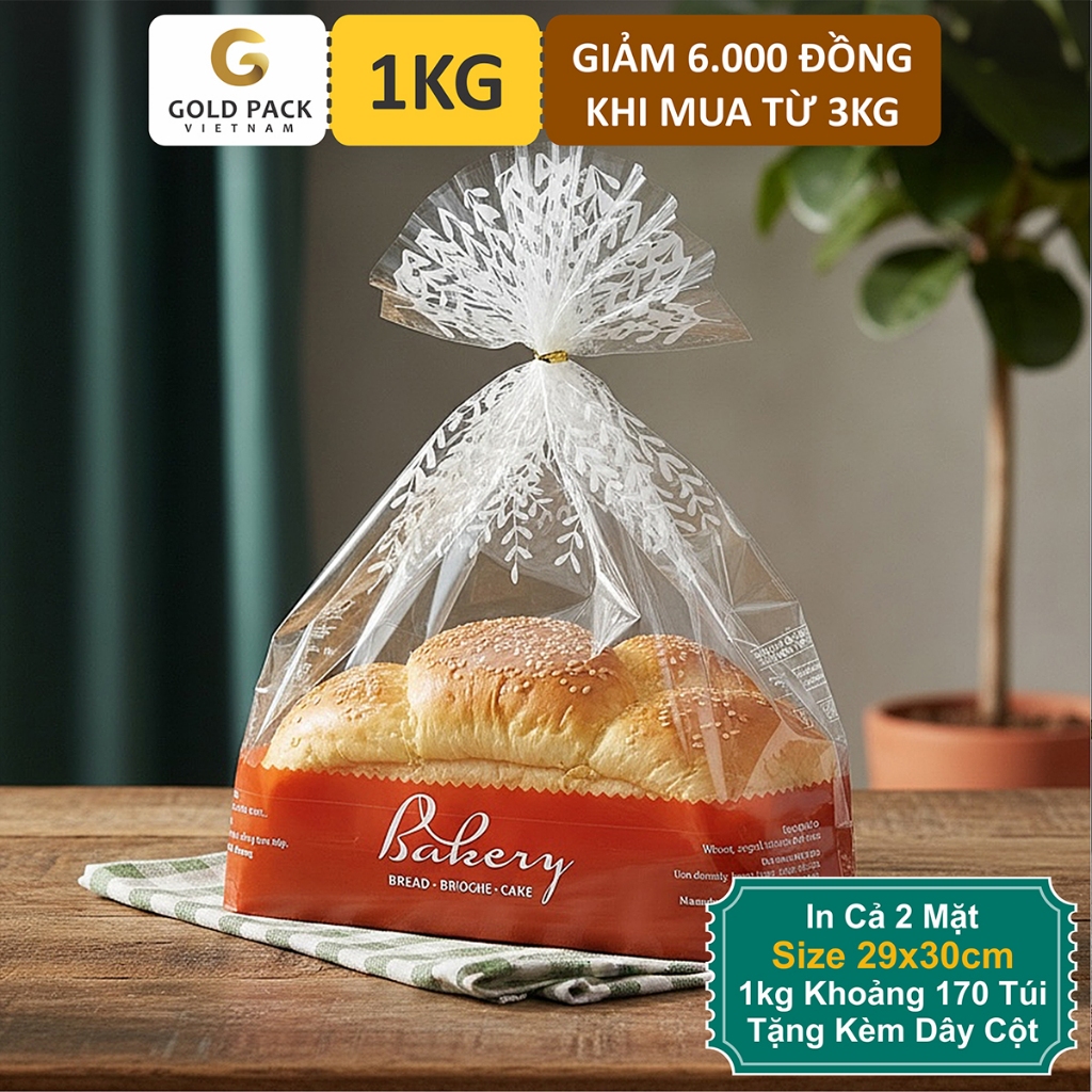 1kg Túi Đựng Bánh Mì Hoa Cúc Bakery (Túi Bopp Cúc Bakery) [Gold Pack Việt Nam]