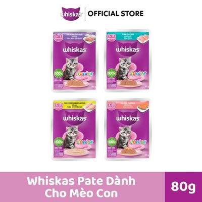 Thức ăn cho mèo con WHISKAS Junior dạng sốt – túi 70g, 80g