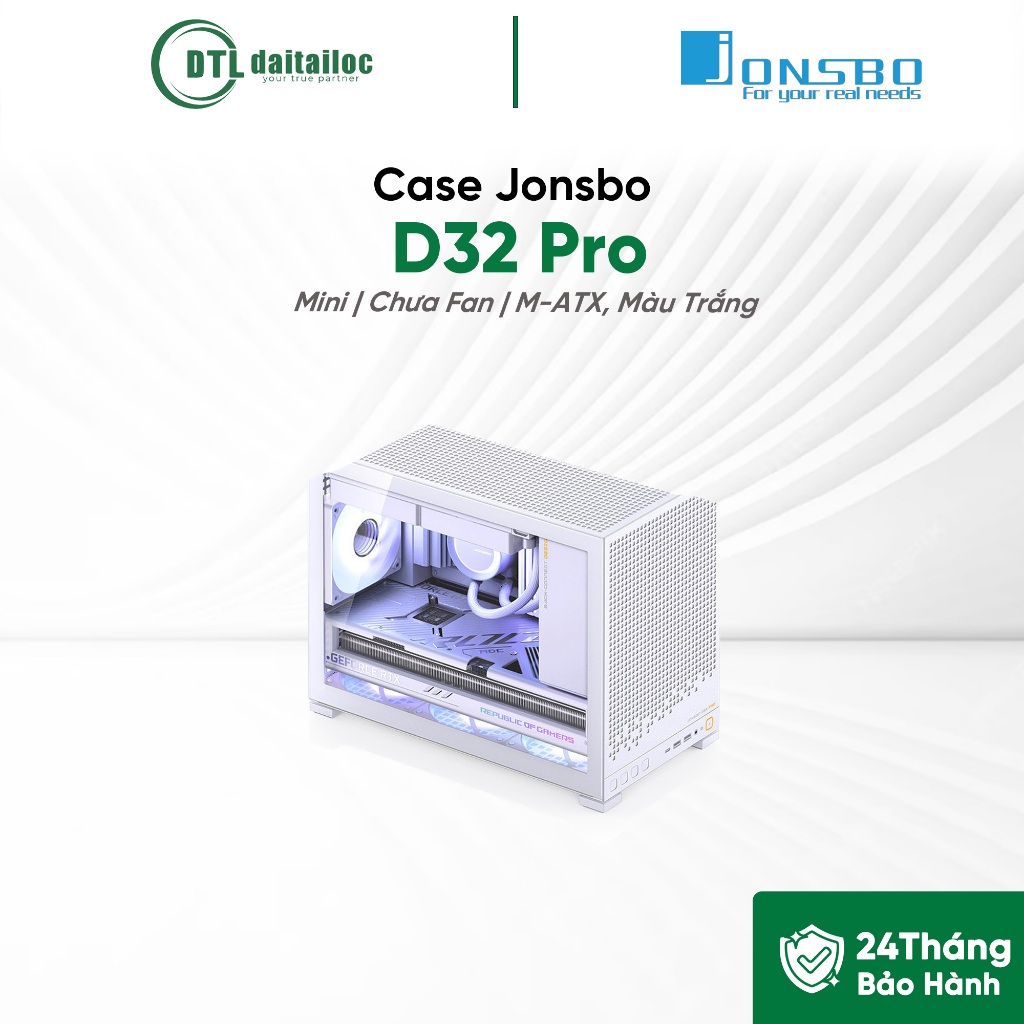 Case Jonsbo D32 Pro (Mini, Chưa Fan, M-ATX, Màu Trắng) | Chính hãng | Bảo hành 24 tháng