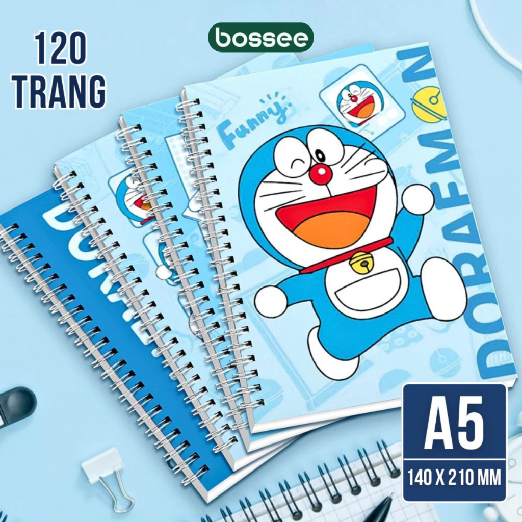 [4 quyển] Sổ Lò Xo A5 120 Trang 10 Mẫu Nhân Vật Hoạt Hình, Vở Lò Xo Ghi Chép Giấy Kẻ Ngang