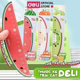 Thước kẻ Trái Cây Deli Thước Kẻ 15cm Siêu Bền Tỷ Lệ Đo Chính Xác Nhỏ Gọn Dụng Cụ Học Tập Đáp Ứng Nhiều Nhu Cầu Sử Dụng