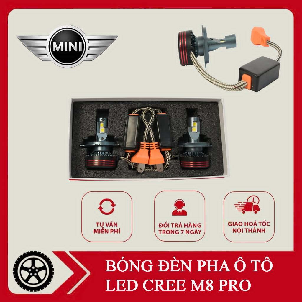 Bộ 2 Bóng đèn pha ô tô Led Cree M8 Pro phù hợp mọi dòng xe Mini Cooper, Cooper Clubman, Mini Cooper 
