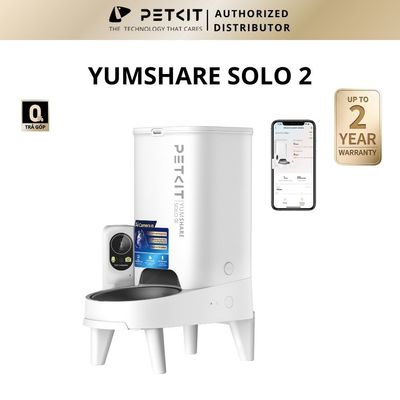 Máy Ăn Cho Mèo Chó Có Camera, Máy Nhả Hạt Cho Mèo Chó PETKIT Yumshare Solo 2 Máy Cho Mèo, Chó Ăn Tự Động