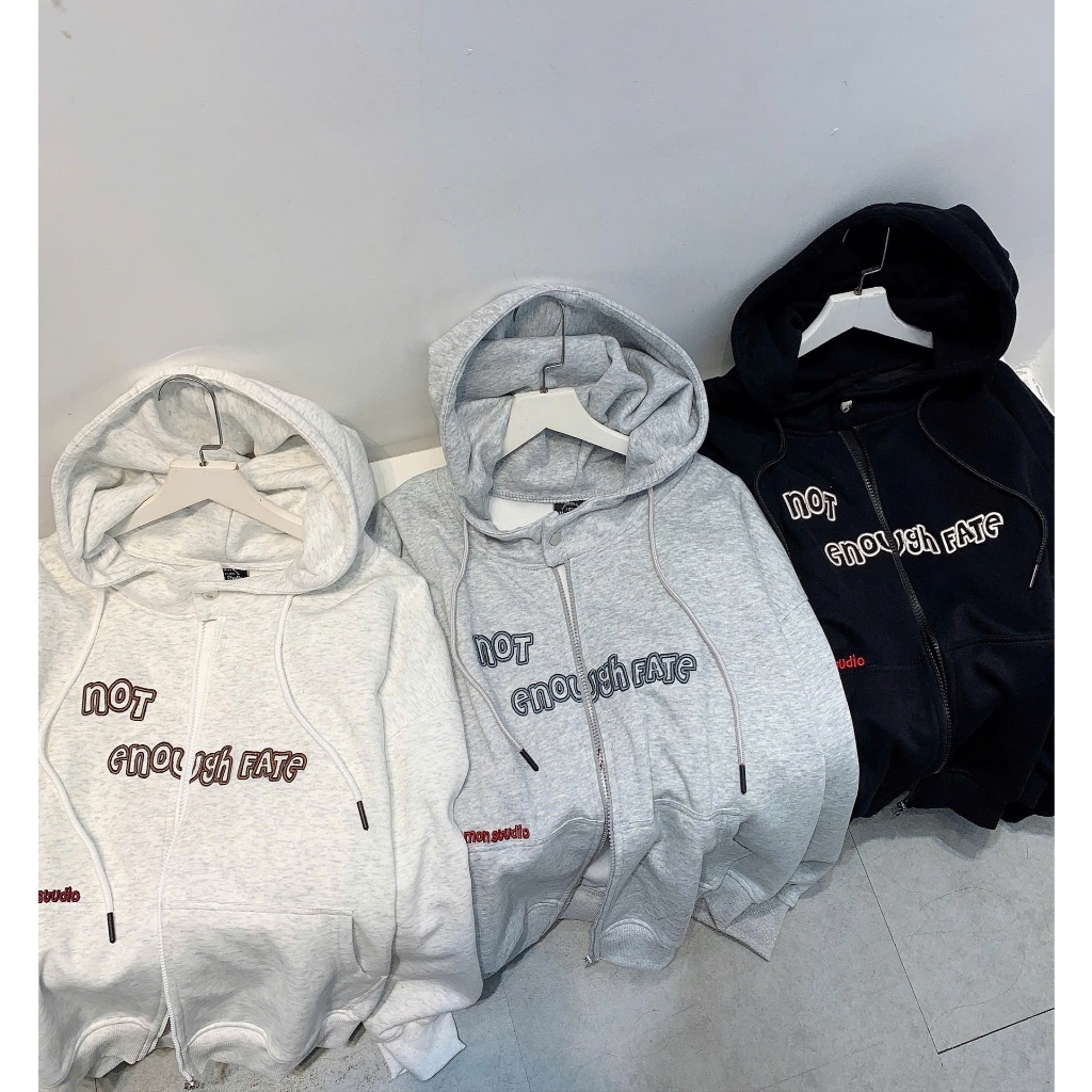 [ NỈ ÉP MÙA HÈ MÁT ]  Áo Khoác Hoodie Zip Chống Nắng Mùa Hè THÊU NỔI 3D NOT FATE , Vải Nỉ Ép Dành Riêng Cho Mùa Hè. | BigBuy360 - bigbuy360.vn