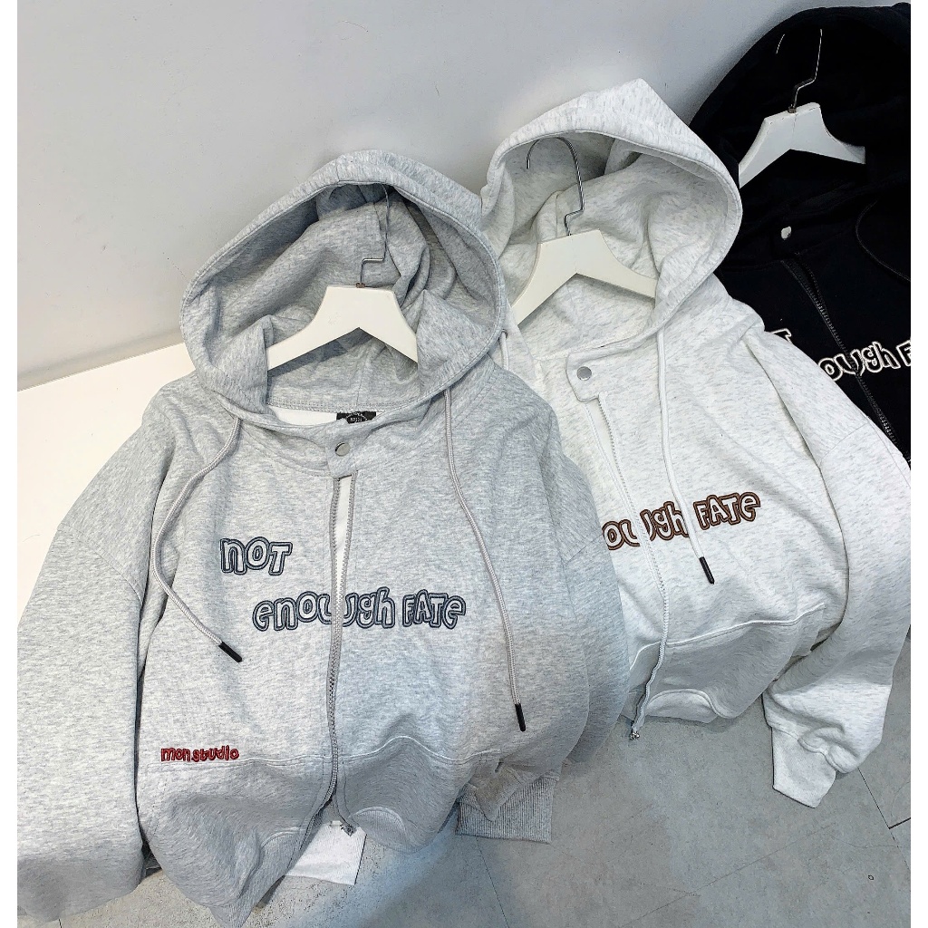 [ NỈ ÉP MÙA HÈ MÁT ]  Áo Khoác Hoodie Zip Chống Nắng Mùa Hè THÊU NỔI 3D NOT FATE , Vải Nỉ Ép Dành Riêng Cho Mùa Hè. | BigBuy360 - bigbuy360.vn