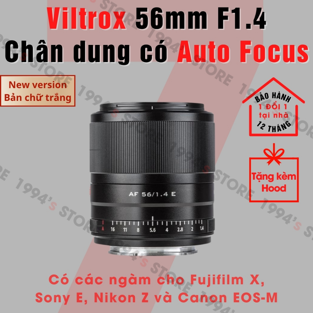 Ống kính Viltrox AF 56mm F1.4 Auto Focus - Chân dung lấy nét tự động dành cho Fujifilm FX , Sony E, 