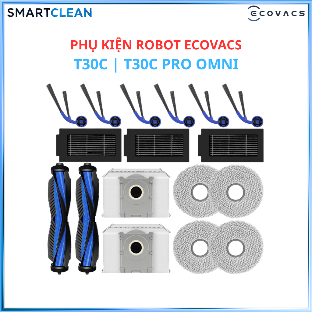 Phụ kiện robot hút bụi Lau Nhà Ecovacs T30C - Thay Thế