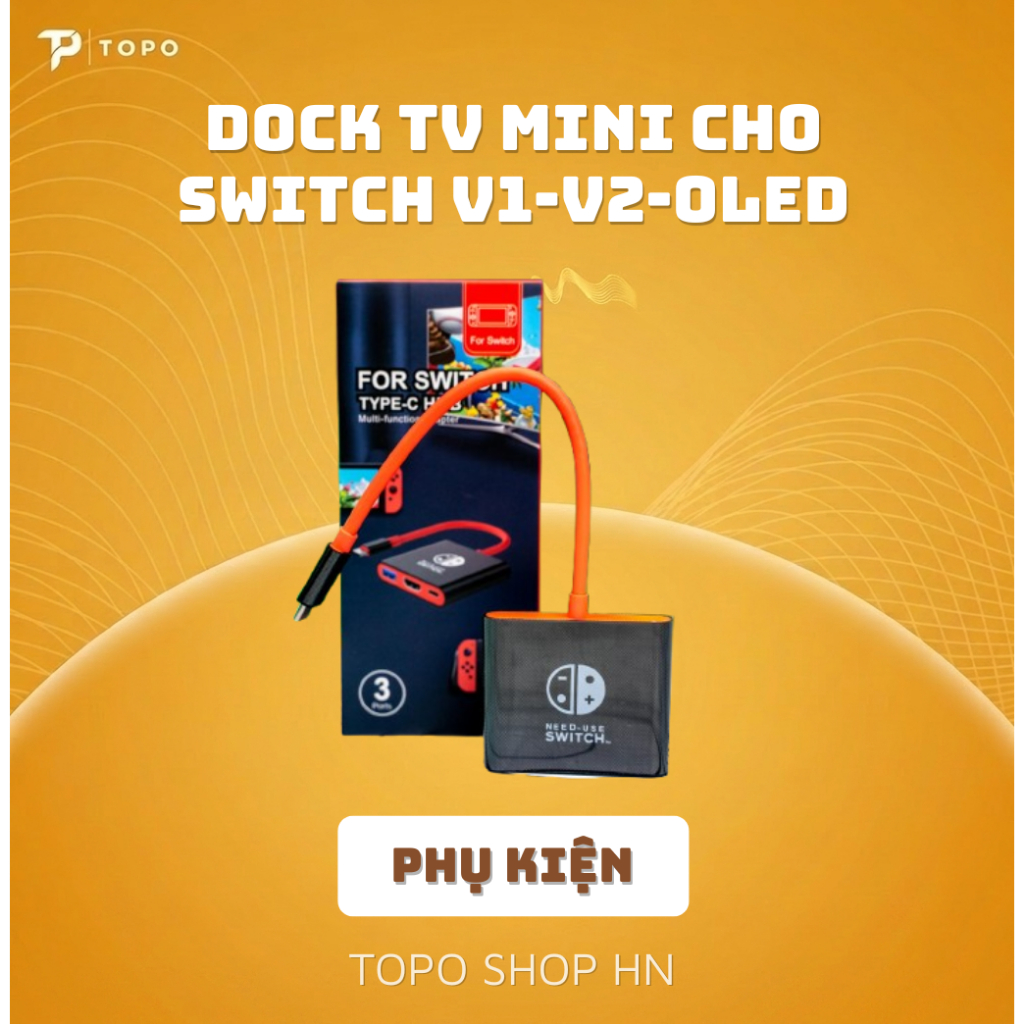 Dock Tivi Mini cho Nintendo Switch (USB-C to HDMI + PD + USB)