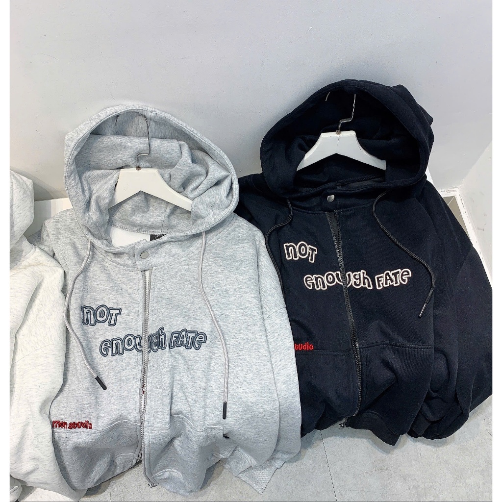[ NỈ ÉP MÙA HÈ MÁT ]  Áo Khoác Hoodie Zip Chống Nắng Mùa Hè THÊU NỔI 3D NOT FATE , Vải Nỉ Ép Dành Riêng Cho Mùa Hè. | BigBuy360 - bigbuy360.vn