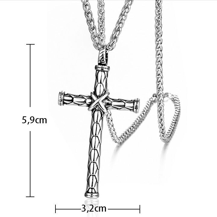 MD026 Mặt dây chuyền nam thép titan hình thánh giá