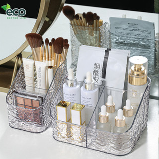 Kệ Đựng Mỹ Phẩm Vân Sóng Nước – Khay Decor Bàn Trang Điểm, Nhựa Trong Suốt Cao Cấp, Tinh Tế Gọn Gàng