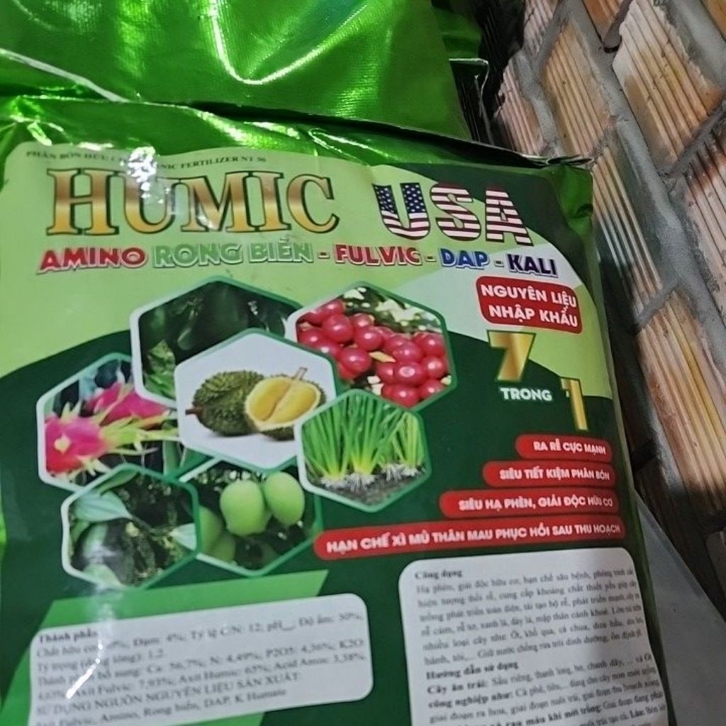 HUMIC USA bao 10kg AMINO RONG BIỂN - FULVIC - DAP - KALI