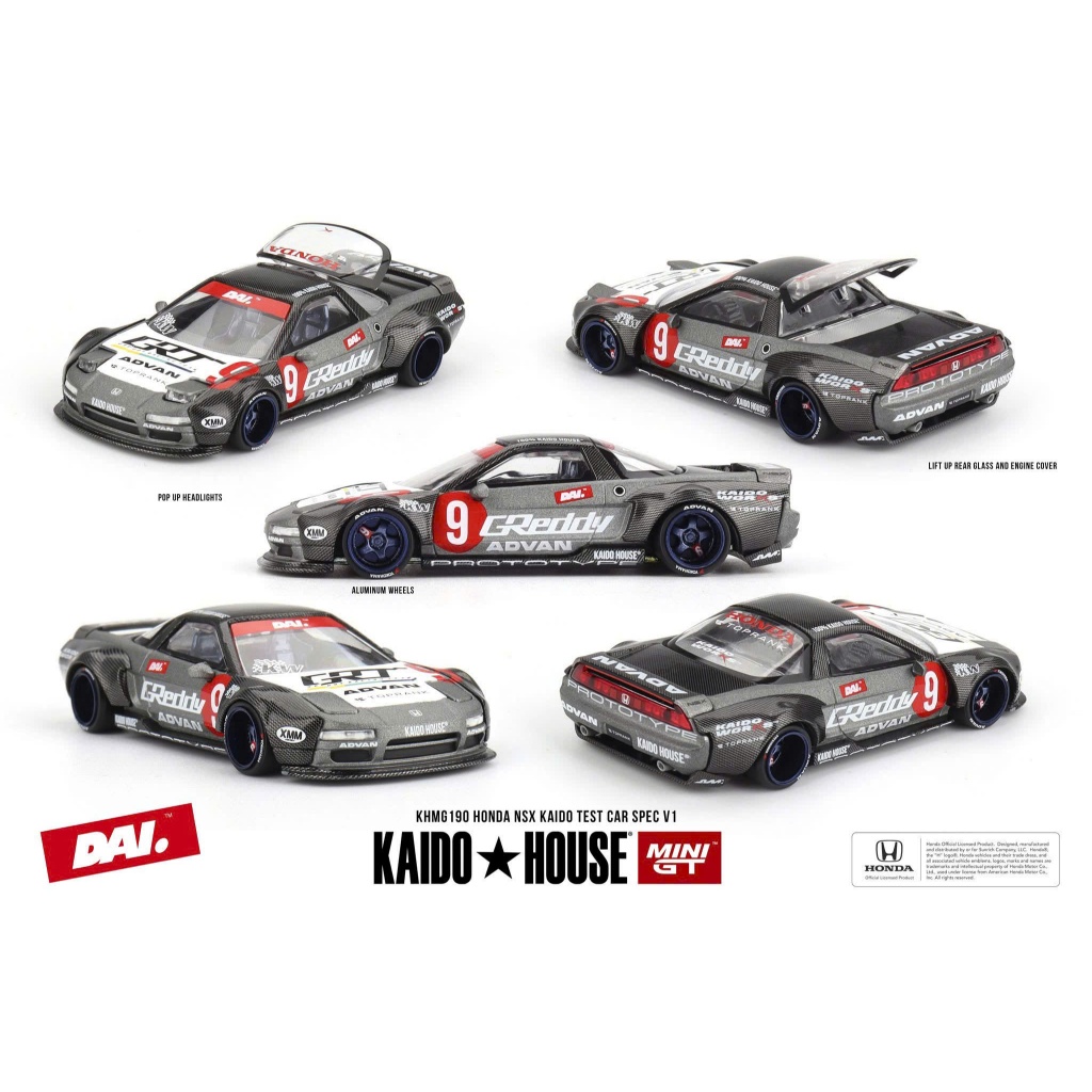 Xe mô hình Kaido House KHMG190 Honda NSX Kaido Test Car Spec V1 ( DAI NXS) màu xám