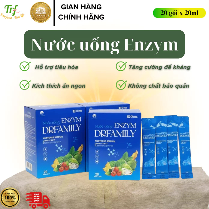 [Laifarm] Nước Uống Enzym DrFamily - Hộp 20 Gói / 6 Lọ