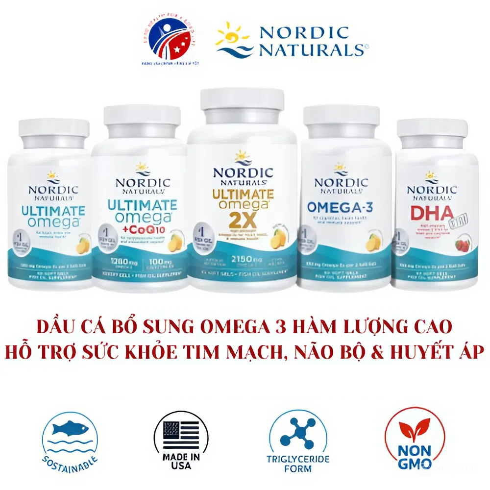 Dầu Cá Nordic Naturals Ultimate Omega 2X - Omega 3 Hỗ Trợ Sức Khỏe Não Bộ  & Tim Mạch [NHIỀU LOẠI]