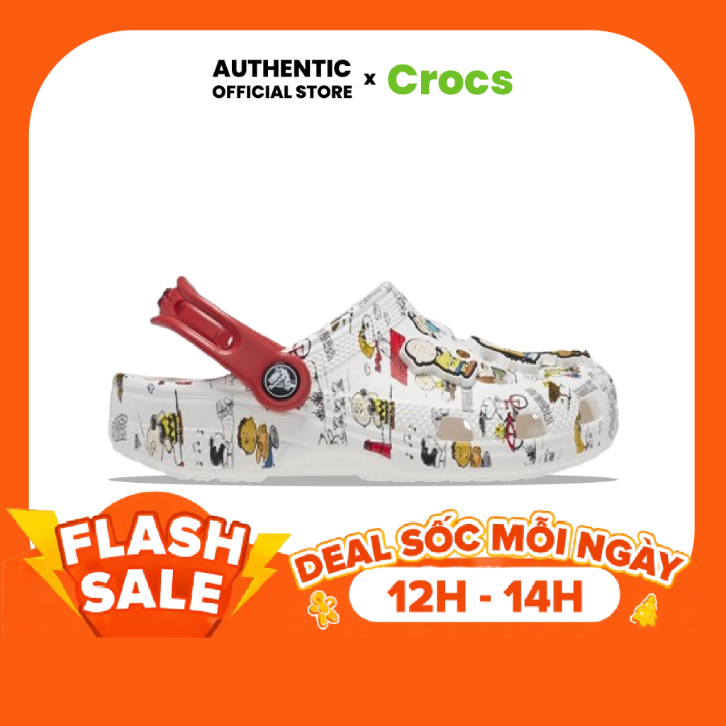 | 100% 𝘾𝙝í𝙣𝙝 𝙃ã𝙣𝙜 | Giày Clog 𝙲𝚁𝙾𝙲𝚂 Unisex Classic Peanuts Snoopy 'White'