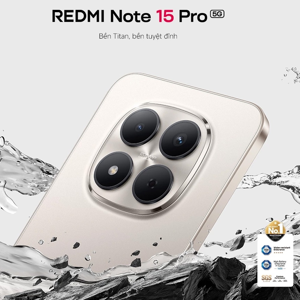Điện thoại REDMI Note 15 Pro 5G 12GB + 256GB Chính hãng | Pin Lớn 6580mAh | Màn Hình CrystalRes AMOLED 6.83" 1.5K | BigBuy360 - bigbuy360.vn