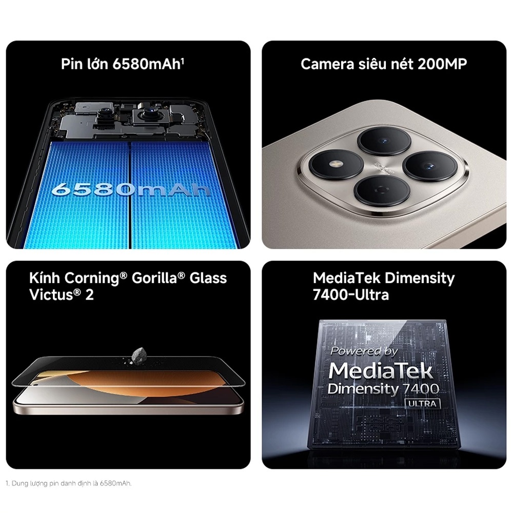 Điện thoại REDMI Note 15 Pro 5G 12GB + 256GB Chính hãng | Pin Lớn 6580mAh | Màn Hình CrystalRes AMOLED 6.83" 1.5K | BigBuy360 - bigbuy360.vn
