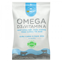 Sữa bịch VPMilk Omega Có Đường/ Ít Đường/ Không Đường 220ml
