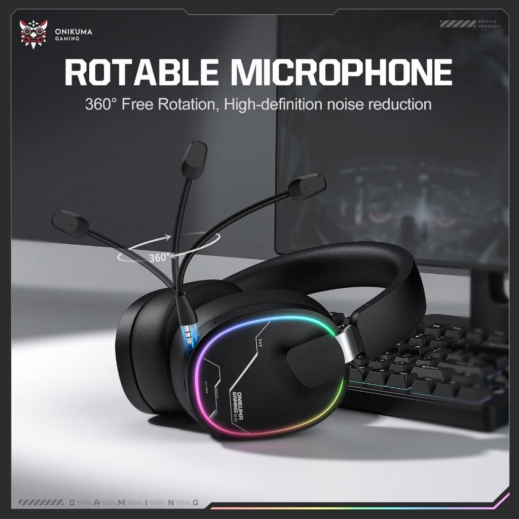 Tai nghe Gaming không dây Onikuma GT836 - 3 Mode - Pin 1200mah - Mic đàm thoại - Âm thanh 360 Turnn sẵn | BigBuy360 - bigbuy360.vn