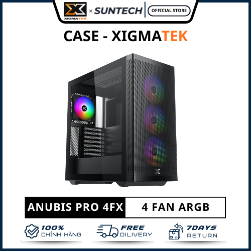 Vỏ Case Xigmatek Anubis Pro 4FX (EN40771) - Chuẩn E-ATX Siêu Lớn, Mặt Lưới Mesh, Kèm Sẵn 4 Fan ARGB