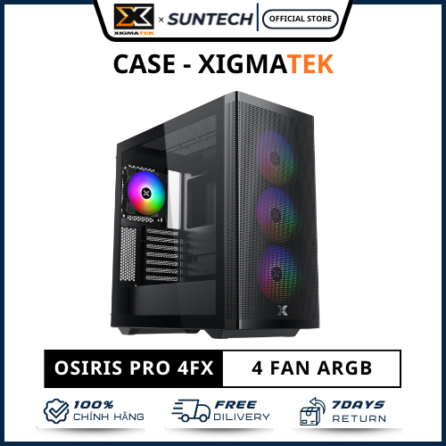 Vỏ Case Máy Tính Xigmatek Osiris Pro 4FX (EN46797) - Kèm Sẵn 4 Fan ARGB, Mặt Lưới Mesh, Kính Cường L