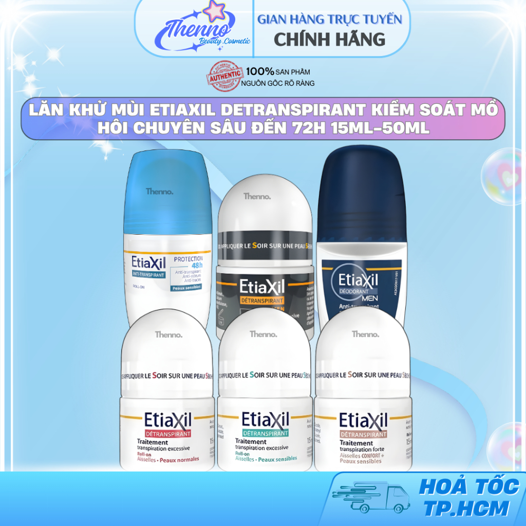 Lăn Khử Mùi Etiaxil Detranspirant Kiểm Soát Mồ Hôi Chuyên Sâu Đến 72h 15ml