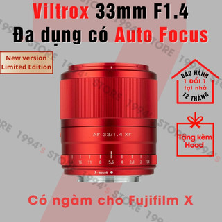 Ống kính Viltrox 33mm F1.4 Auto Focus Red Limited Edition (Màu Đỏ) - Lens góc rộng đa dụng lấy nét tự động cho Fujifilm