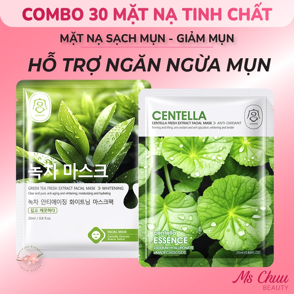 [COMBO 30M] Mặt nạ sạch mụn kháng khu.ẩn làm sạch sâu và hạn chế tối đa mụn ẩn, mụn cám da sần Ms Ch