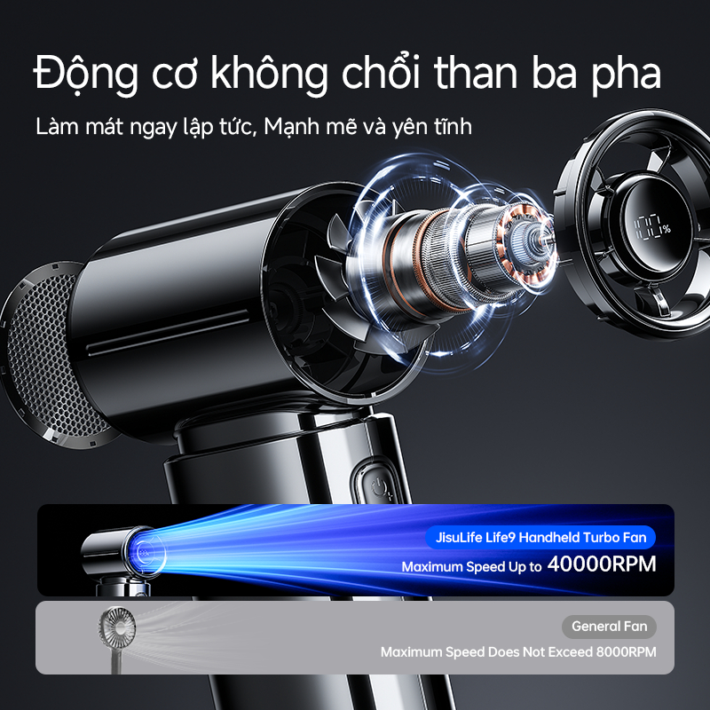 【Mới】Quạt cầm tay mạ điện JisuLife 9S mini gió mạnh pin bền nhẹ dễ mang theo dùng văn phòng du lịch ngoài trời | BigBuy360 - bigbuy360.vn