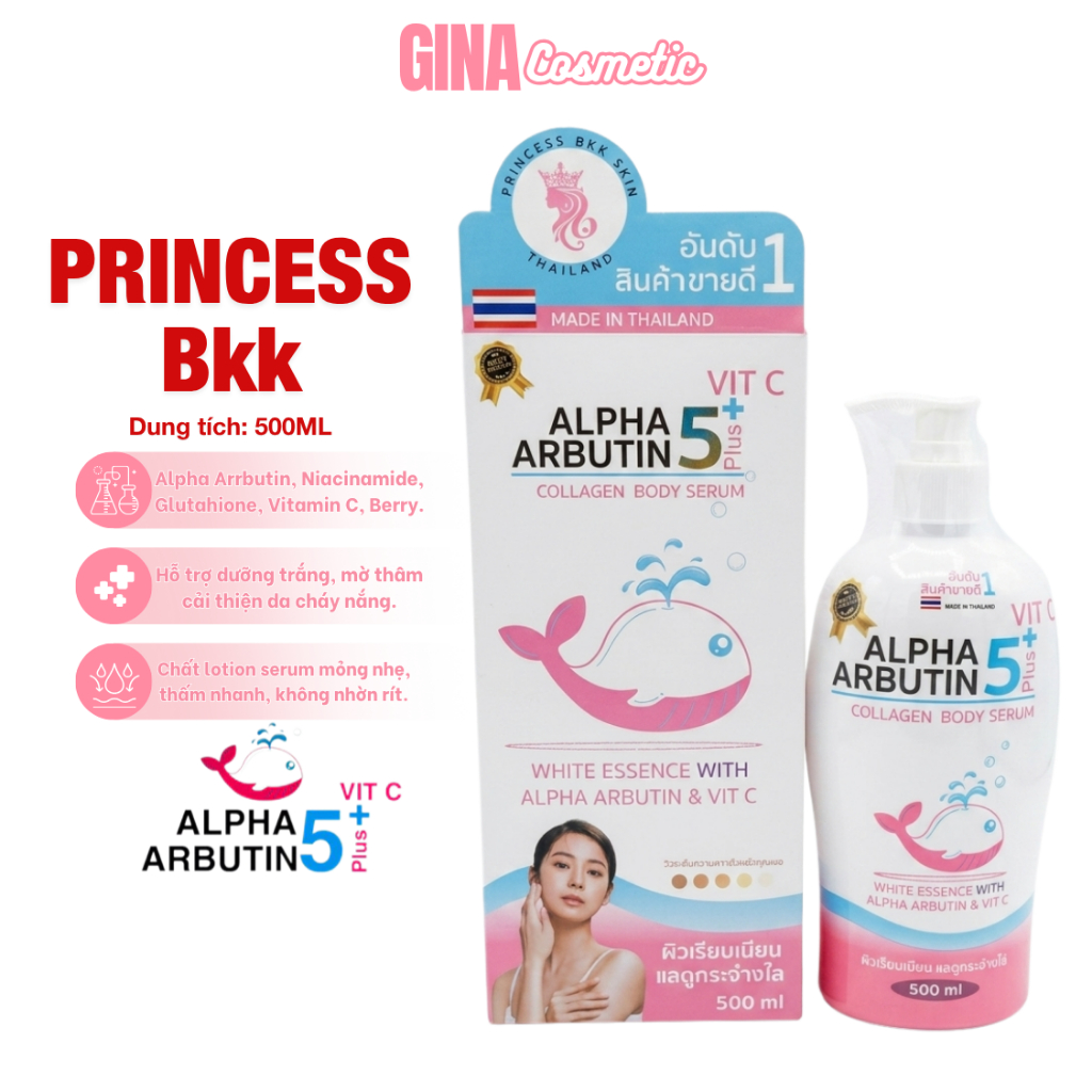 SỮA DƯỠNG THỂ TRẮNG DA BODY ALPHA ARBUTIN COLLAGEN LOTION Alpha Arbutin 5Plus+ Collagen Princess 500