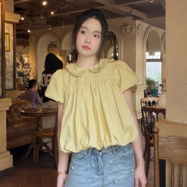 Áo kiểu hottrend nữ áo bí cổ sen xinh xắn trẻ trung Shop Thời Trang Nữ - A191