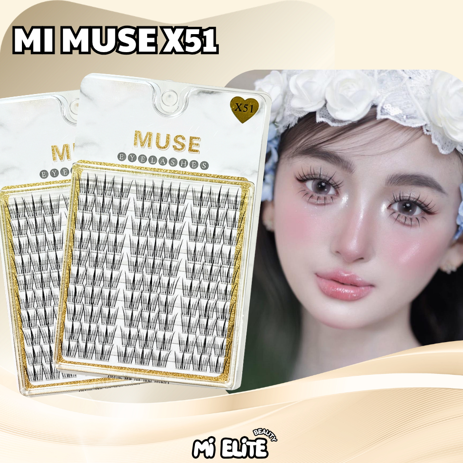 Lông Mi Giả Cụm MUSE X51 Cao Cấp – Sợi Mềm Nhẹ, Giữ Form Đẹp Cả Ngày