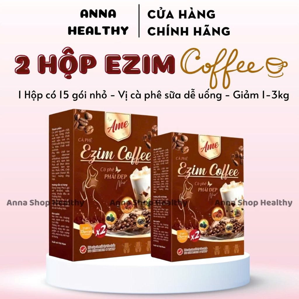 (COMBO 2 HỘP) EZIM COFFEE HOÀ TAN, EZIM GIẢM CÂN - HỘP 15 GÓI