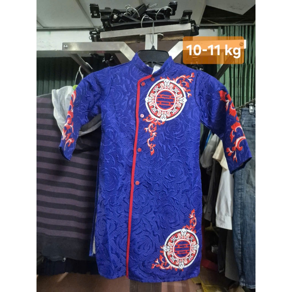 áo dài xanh họa tiết 10-11 kg MS4894