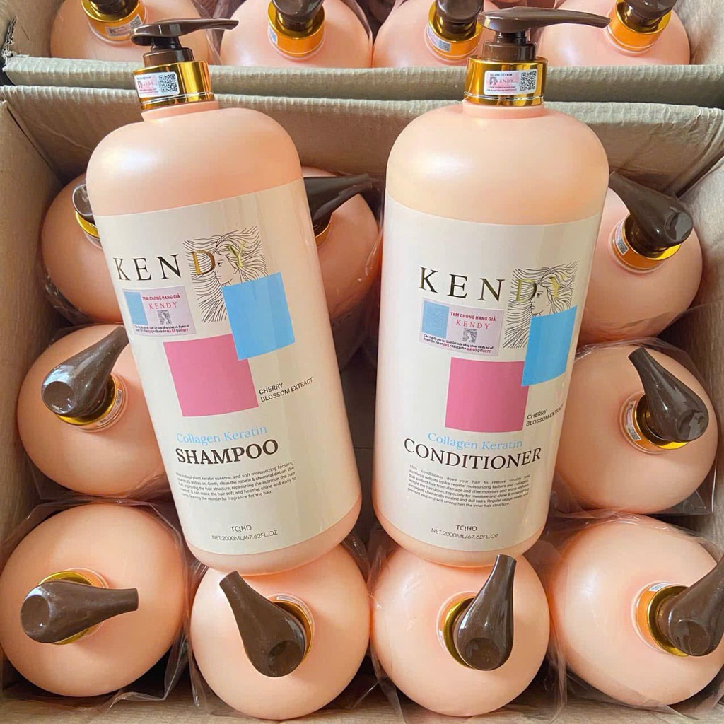 Dầu gội và dầu xả Kendy Collagen Keratin 2000ml