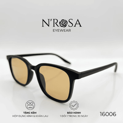 Gọng Kính N’ROSA 16006 – Form Vuông Basic Trẻ Trung, Nhựa Nhám Chống Bám Vân Tay, Bản Phối Màu Retro Độc Đáo