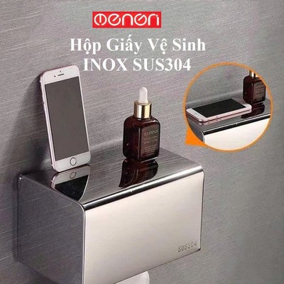 Hộp Giấy Vệ Sinh INOX SUS304 Cao Cấp Lắp Đặt Dán Tường Hoặc Khoan Vít - OENON